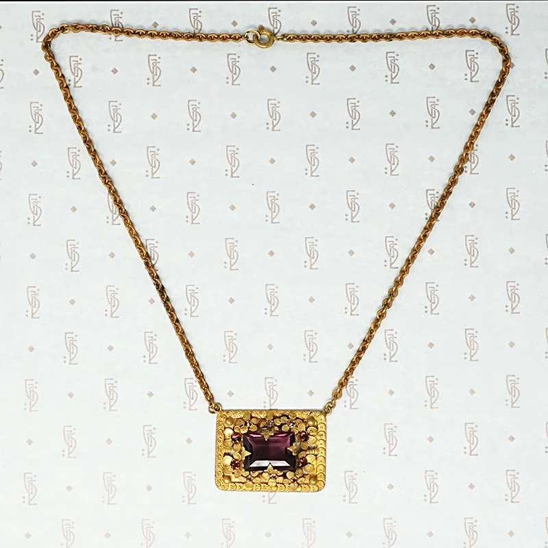 Bouquet of Violets Czech Glass Necklace