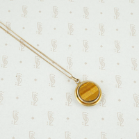 Reversible Vintage Compass and Tigers Eye Pendant