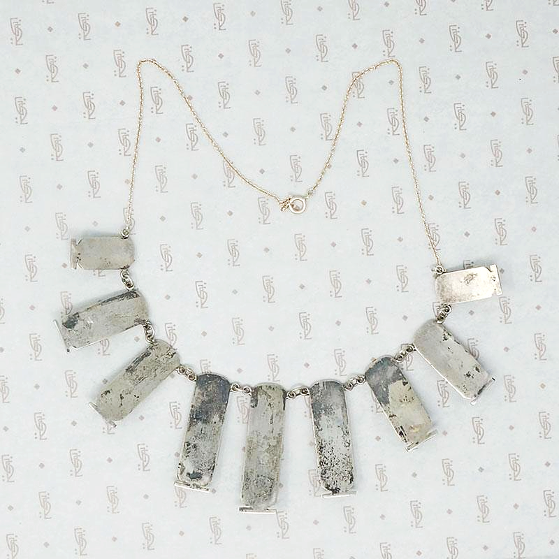 Egyptian Revival Necklace with Faience Scarabs