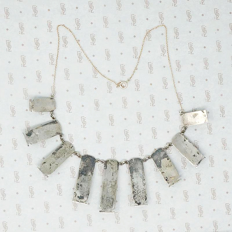 Egyptian Revival Necklace with Faience Scarabs