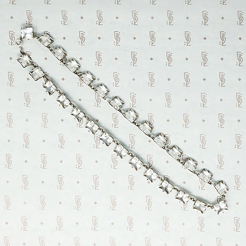 Art Deco Crystal and Sterling Choker