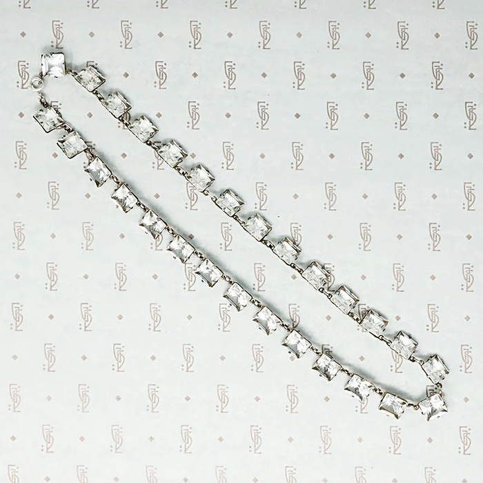 Art Deco Crystal and Sterling Choker