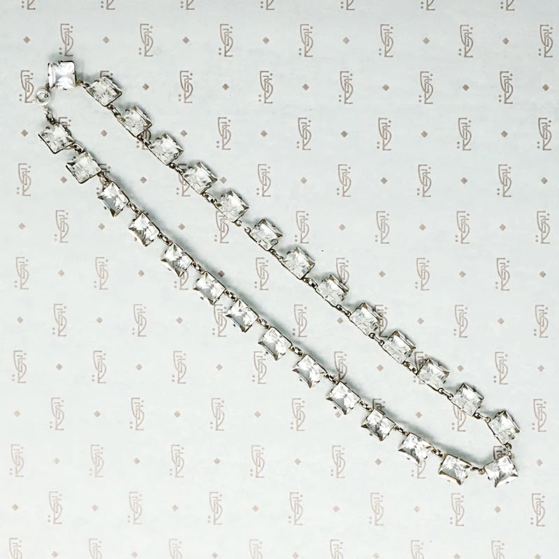 Art Deco Crystal and Sterling Choker
