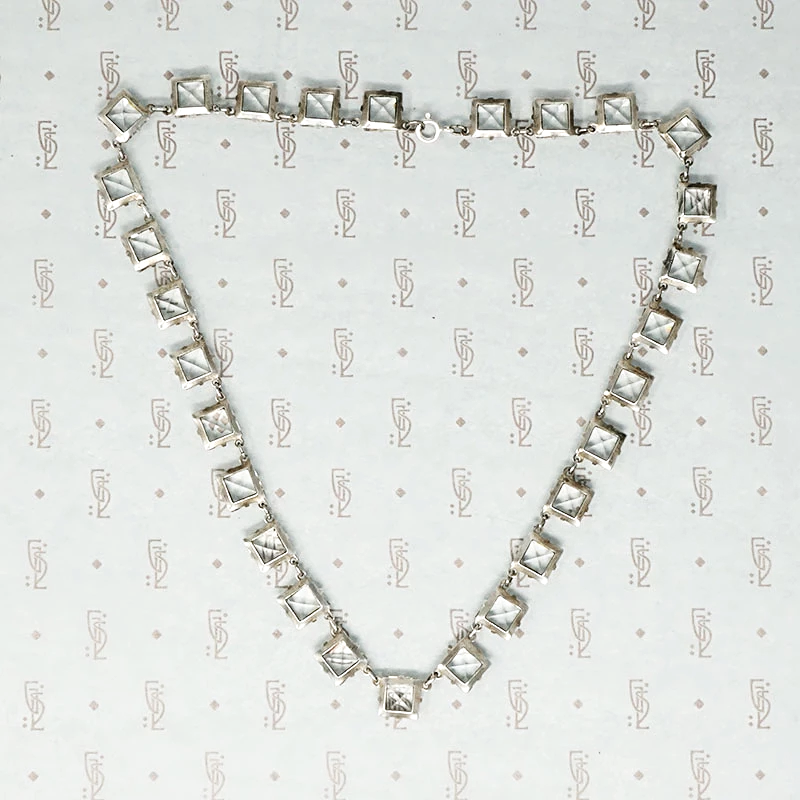 Art Deco Crystal and Sterling Choker
