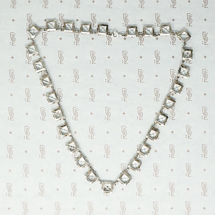 Art Deco Crystal and Sterling Choker