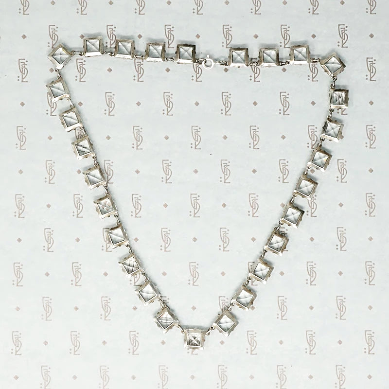 Art Deco Crystal and Sterling Choker