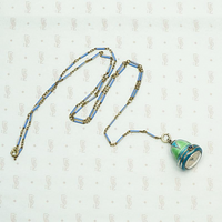 Stunning Enameled 1920s Pendant Watch and Chain