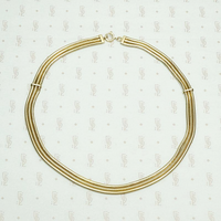 Sleek Retro Three Strand Gas Pipe Chain Necklace