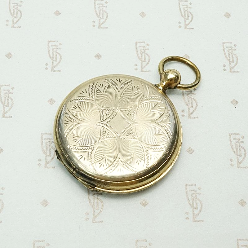 Civil War Era Pocket Watch-Style Locket with Tintype Photos