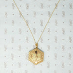 Vintage Octagonal Locket with Rose