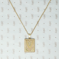 Two Tone Engraved Art Deco Locket