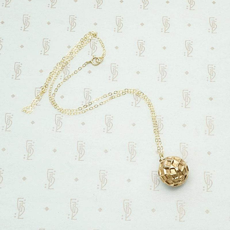 Victorian Gold Filled Ball Fob Necklace