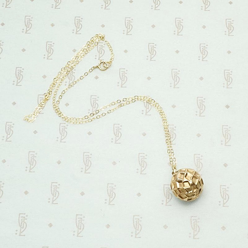 Victorian Gold Filled Ball Fob Necklace