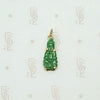 Vivid Green Jade Buddha Charm in 18k Gold