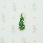 Vivid Green Jade Buddha Charm in 18k Gold