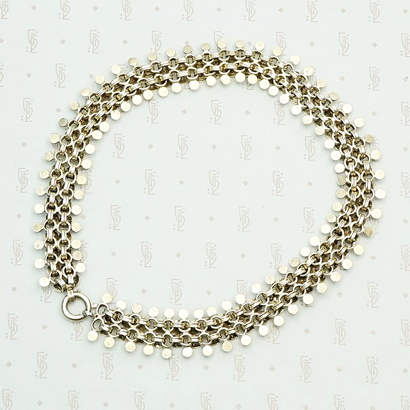Glam Victorian Silver Gilt Star Choker. Back view.