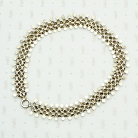 Glam Victorian Silver Gilt Star Choker. Back view.