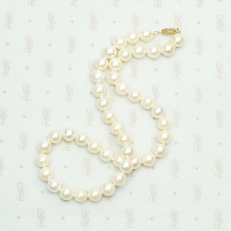 Dreamy Vintage Pearl Choker with Gold Clasp. Coiled view.