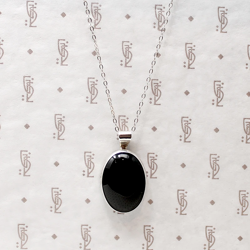 Sophisticated Onyx & Sterling Silver Pendant