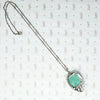 1920s Amazonite and Marcasite in Sterling Pendant