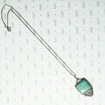 1920s Amazonite and Marcasite in Sterling Pendant