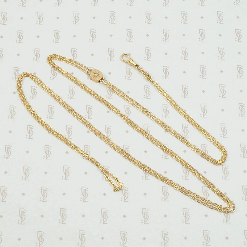 Victorian Slide Chain with Star Set Opal