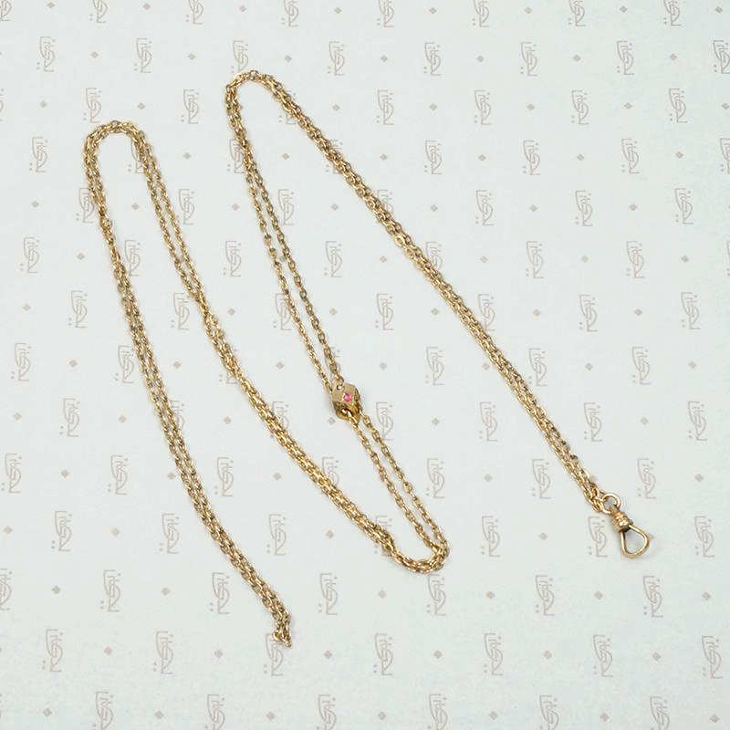 Garnet & Pearl Victorian Slide Chain