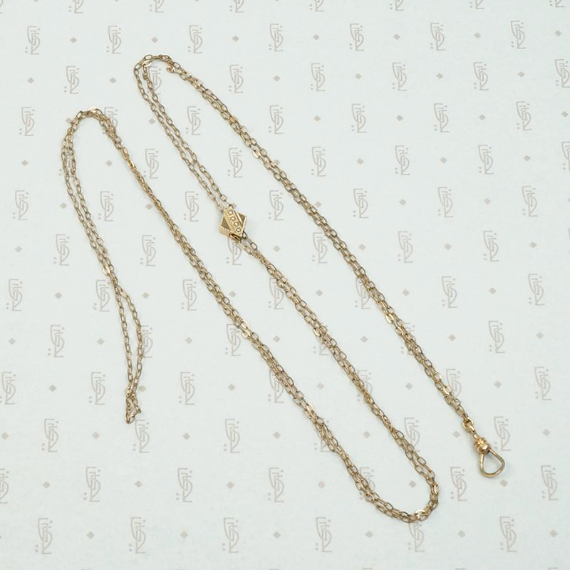 Long Victorian Slide Chain with Tiny Pearls