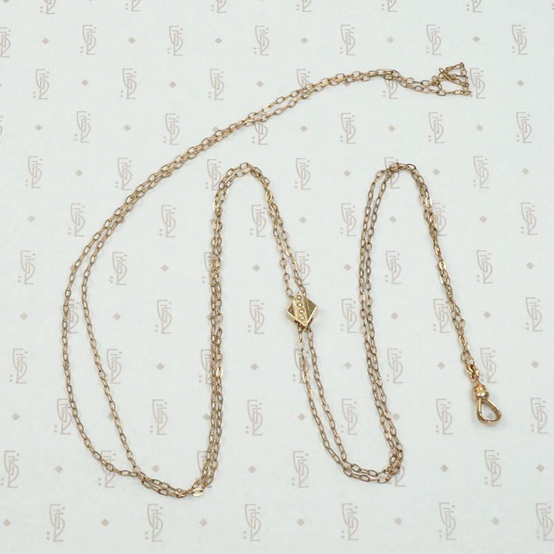 Long Victorian Slide Chain with Tiny Pearls