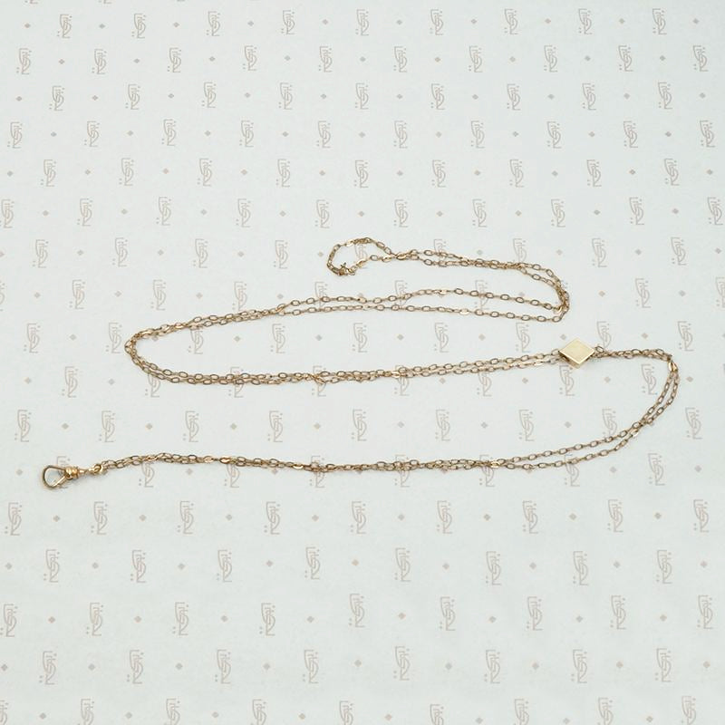Long Victorian Slide Chain with Tiny Pearls