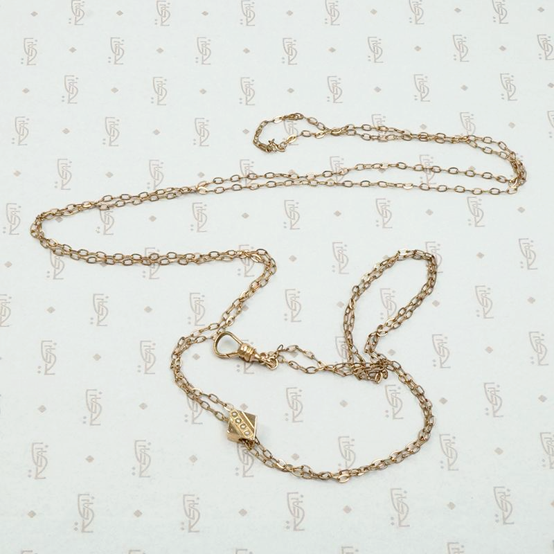 Long Victorian Slide Chain with Tiny Pearls