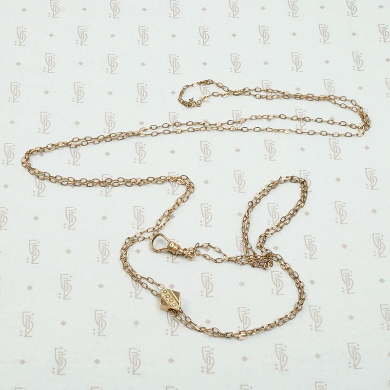 Long Victorian Slide Chain with Tiny Pearls