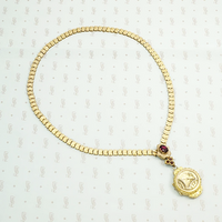 Victorian Book Chain with Aesthetic Movement Locket