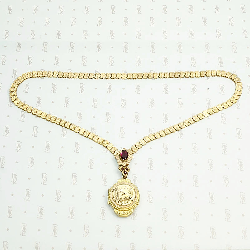 Victorian Book Chain with Aesthetic Movement Locket