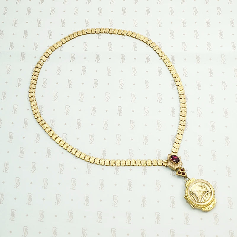 Victorian Book Chain with Aesthetic Movement Locket