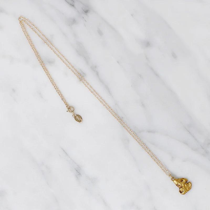 Luxe Solid Gold Nugget Necklace