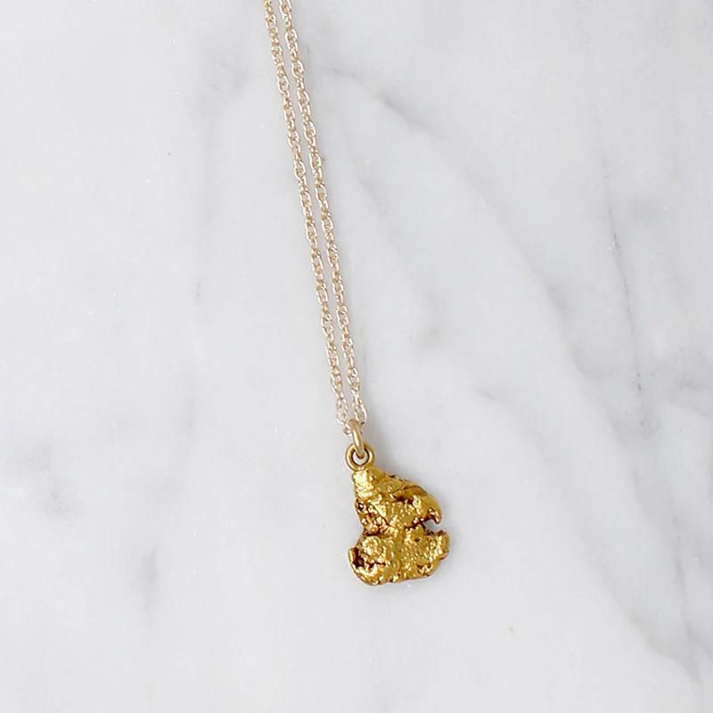Luxe Solid Gold Nugget Necklace