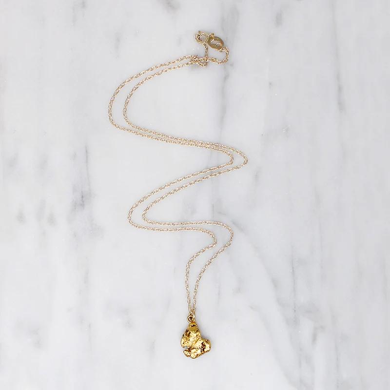 Luxe Solid Gold Nugget Necklace