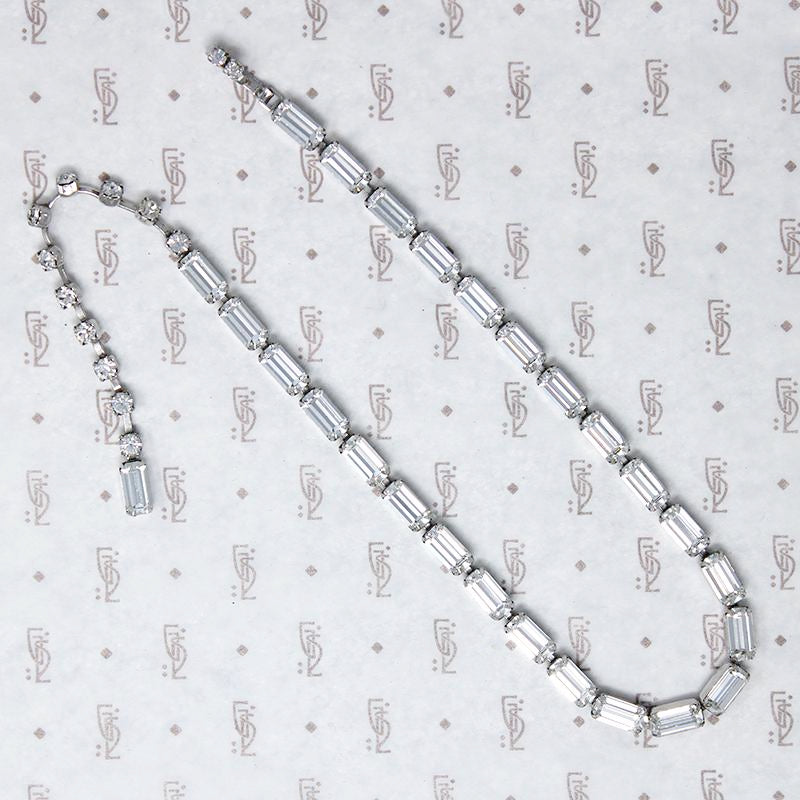 Elegant Emerald Cut Rhinestone Choker