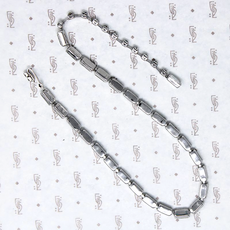 Elegant Emerald Cut Rhinestone Choker