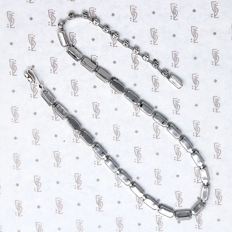 Elegant Emerald Cut Rhinestone Choker