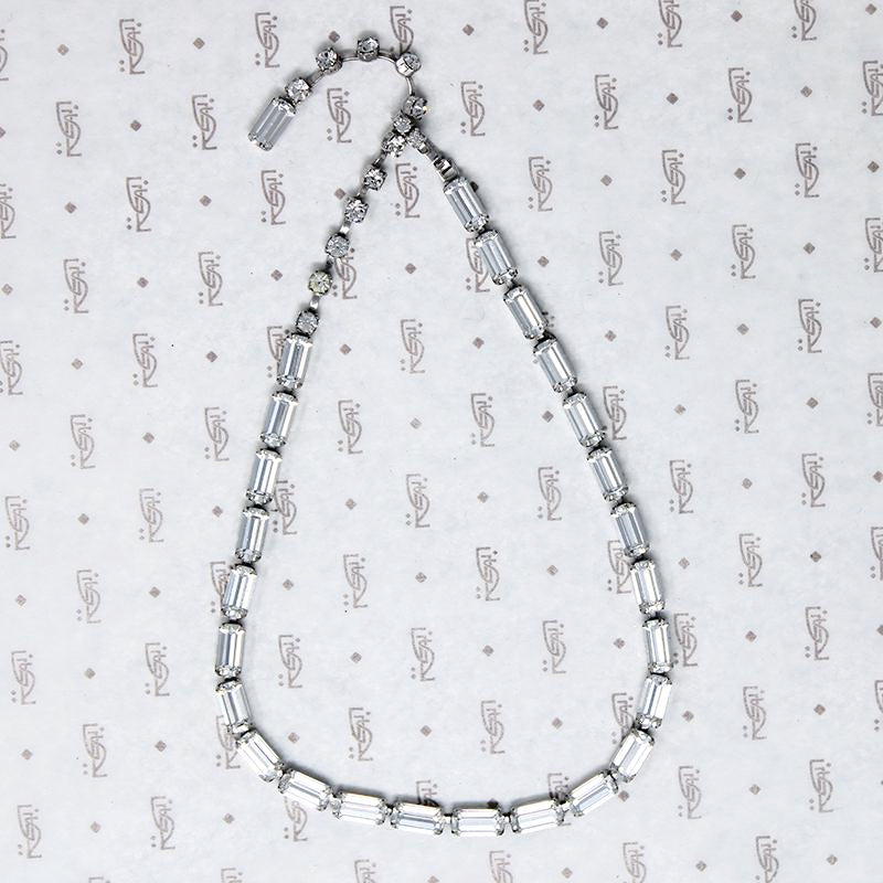 Elegant Emerald Cut Rhinestone Choker