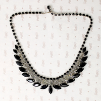 Fascinating Vamp Black & Grey Rhinestone Necklace