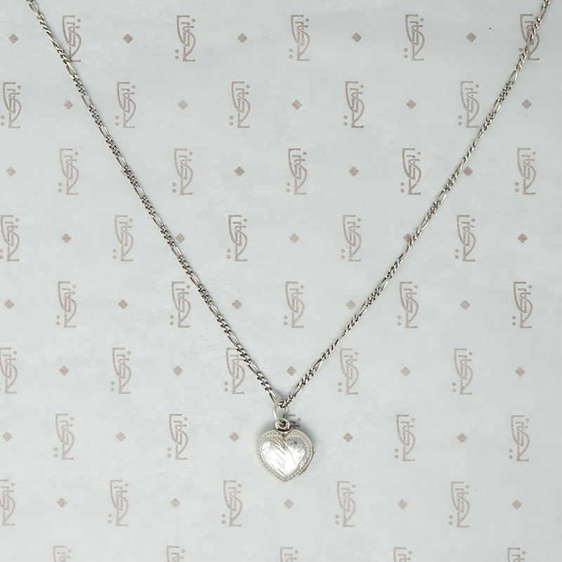 Adorable Engraved Silver Heart Locket