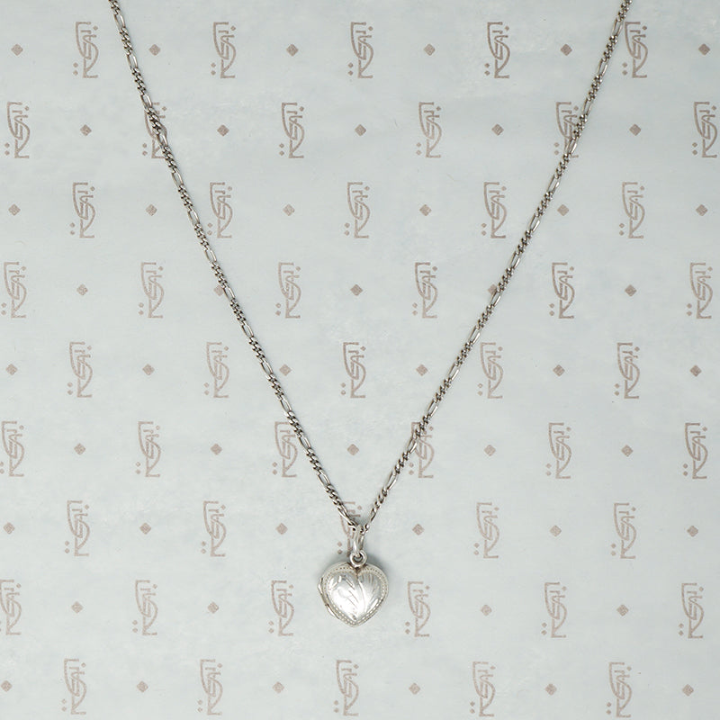 Adorable Engraved Silver Heart Locket