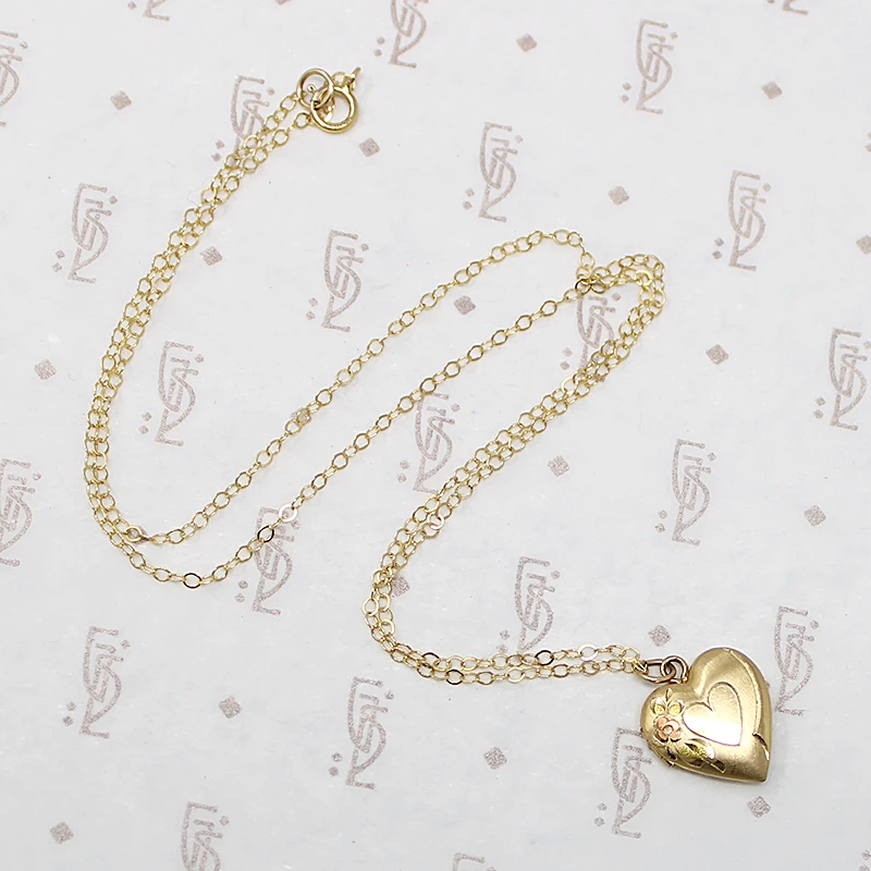 Bitty Rose Bud Heart Locket
