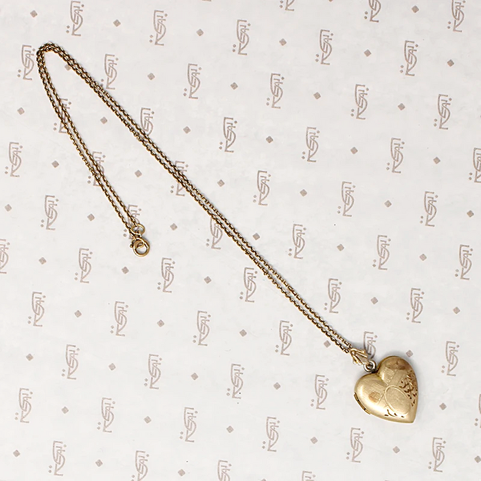 Art Deco Era Engraved Heart Locket
