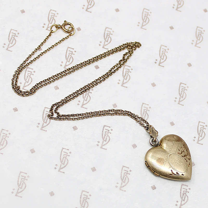 Art Deco Era Engraved Heart Locket