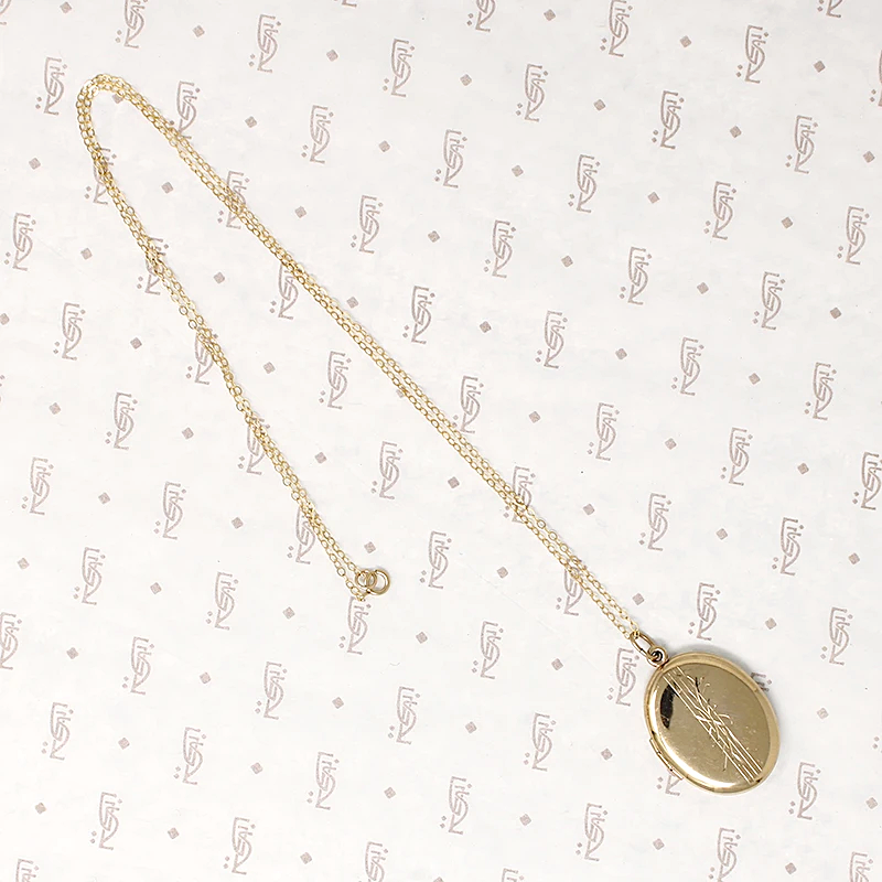 Vintage Engraved Gold Filled Oval Locket