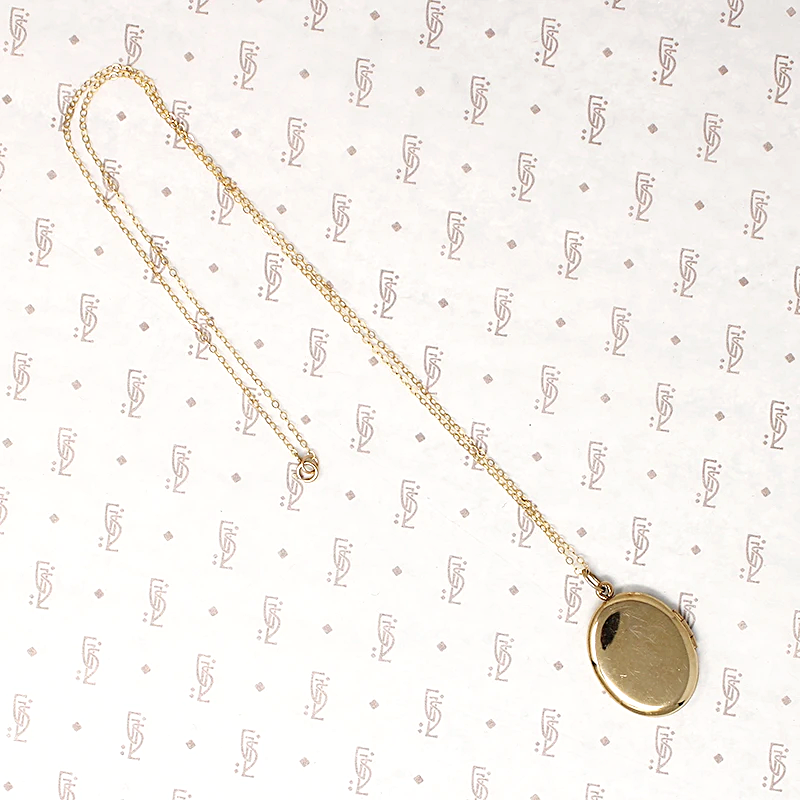 Vintage Engraved Gold Filled Oval Locket